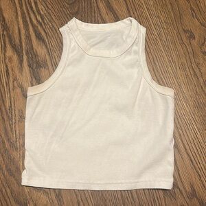 simple basic white racerback tank top